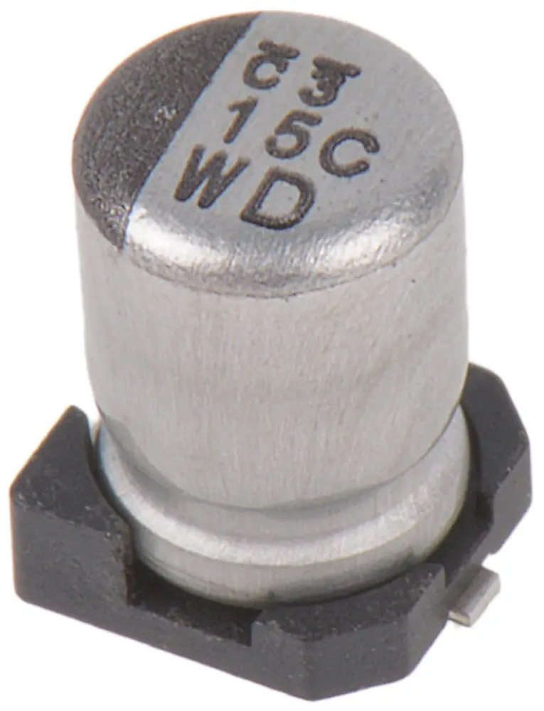 Condensador electrolítico Nichicon serie WD, 15μF, ±20%, 16V dc, mont. SMD, 4 (Dia.) x 5.8mm, paso 1mm | UWD1C150MCL1GS