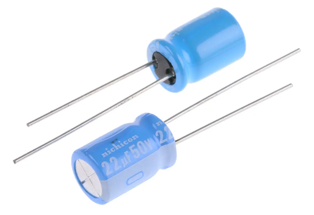 Condensador electrolítico Nichicon serie BT, 22μF, ±20%, 50V dc, Radial, Orificio pasante, 8 x 11.5mm, paso 3.5mm | UBT...