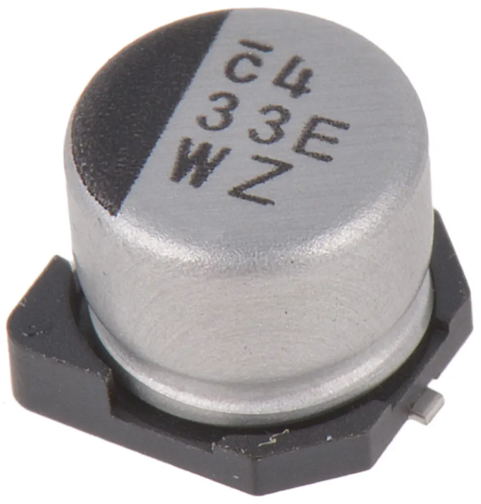 Condensador electrolítico Nichicon serie WZ, 33μF, ±20%, 25V dc, mont. SMD, 6.3 (Dia.) x 5.4mm, paso 2.2mm | UWZ1E330MC...