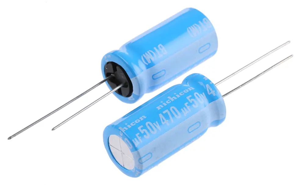Condensador electrolítico Nichicon serie BT, 470μF, ±20%, 50V dc, Radial, Orificio pasante, 12.5 x 25mm, paso 5mm | UBT...