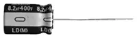 Condensador electrolítico Nichicon serie LD, 6.8μF, ±20%, 450V dc, mont. pasante, 10 (Dia.) x 16mm, paso 5mm | ULD2W6R8MPD
