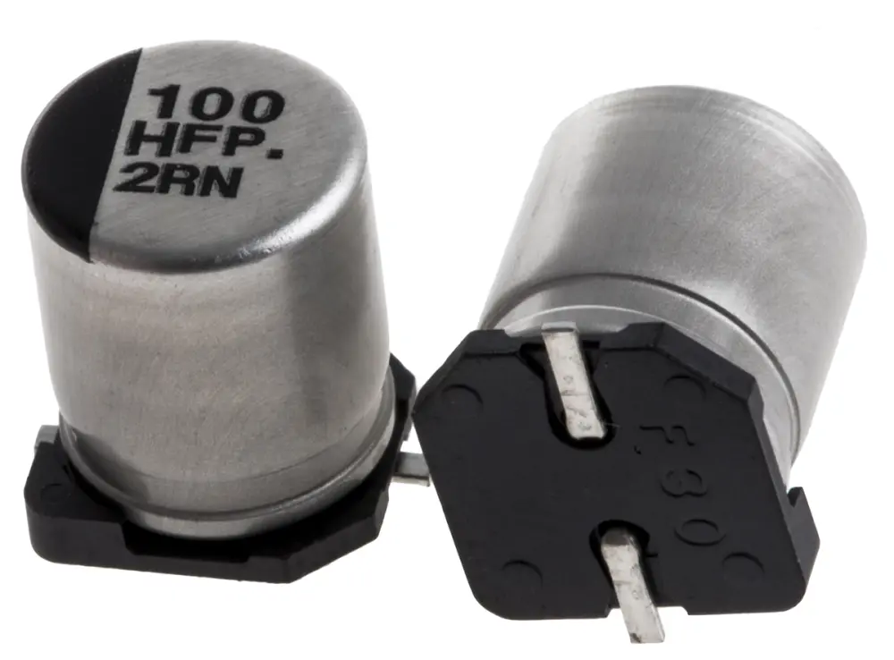 Condensador electrolítico Panasonic serie FP SMD, 100μF, ±20%, 50V dc, mont. SMD, 8 (Dia.) x 10.2mm | EEEFP1H101AP