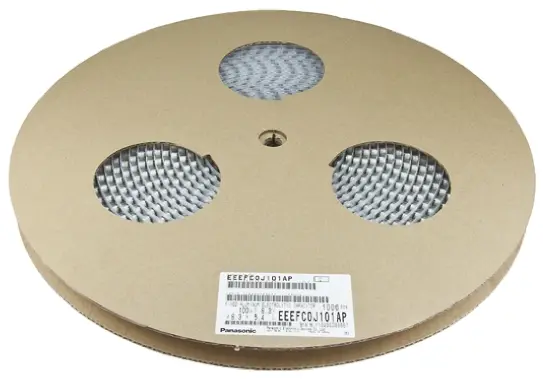 Condensador electrolítico Panasonic serie FK SMD, 10μF, ±20%, 35V dc, mont. SMD, 5 (Dia.) x 5.8mm, paso 1.5mm | EEEFK1V...