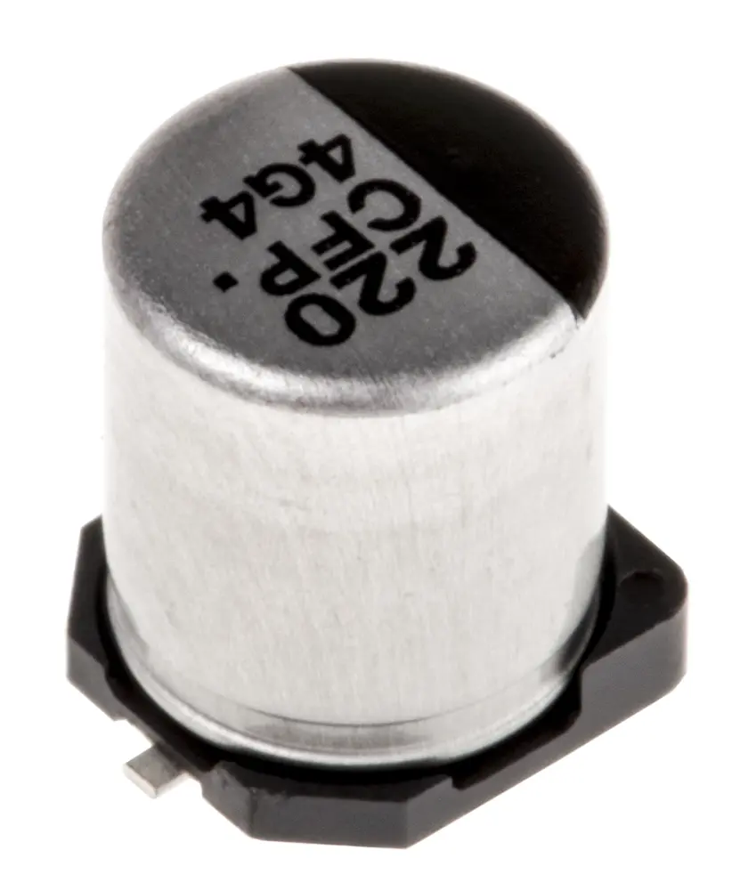 Condensador electrolítico Panasonic serie FP SMD, 220μF, ±20%, 16V dc, mont. SMD, 6.3 (Dia.) x 7.7mm | EEEFPC221XAP