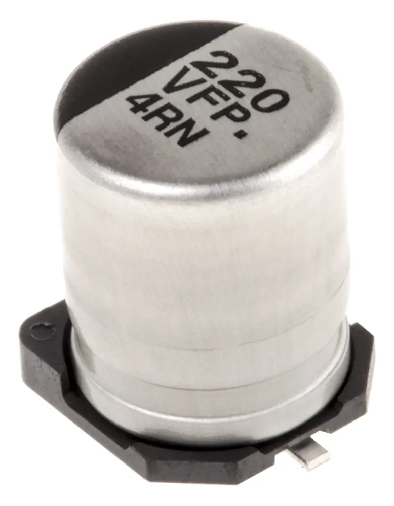 Condensador electrolítico Panasonic serie FP SMD, 220μF, ±20%, 35V dc, mont. SMD, 8 (Dia.) x 10.2mm | EEEFP1V221AP