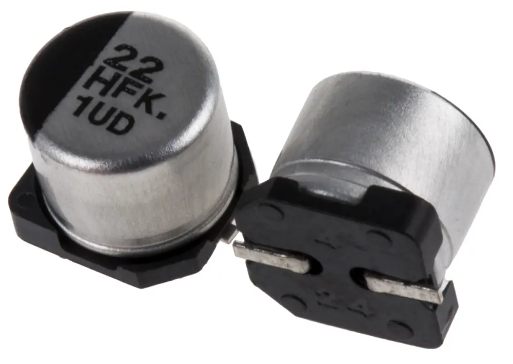 Condensador electrolítico Panasonic serie FK SMD, 22μF, ±20%, 50V dc, mont. SMD, 6.3 (Dia.) x 5.8mm, paso 1.8mm | EEEFK...