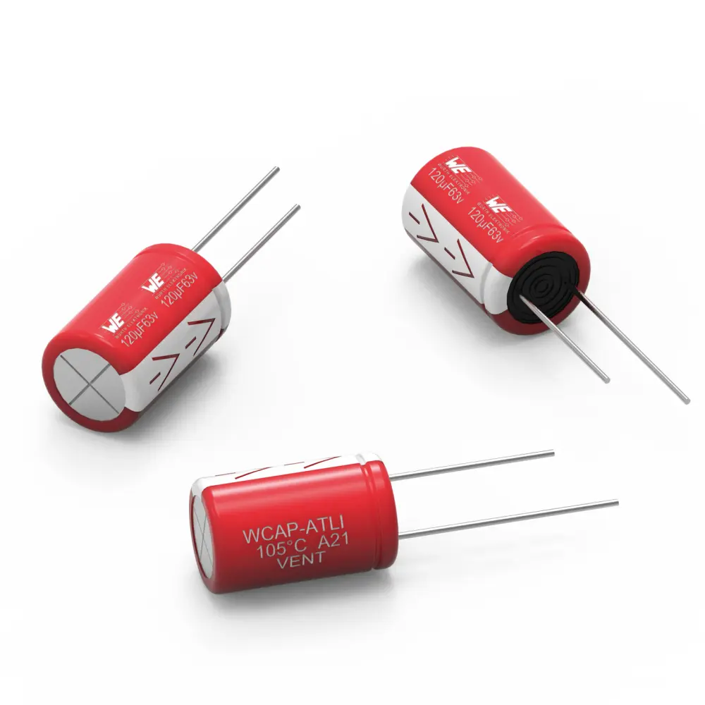 Condensador electrolítico Wurth Elektronik, 4.7μF, 100V dc, mont. pasante, 11 x 5mm | 8.60081E+11