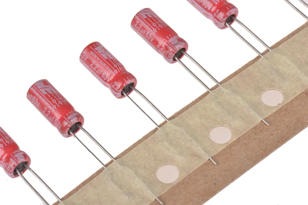 Condensador electrolítico Wurth Elektronik serie WCAP-ATG5, 2.2μF, ±20%, 63V dc, Radial, Orificio pasante, 5 (Dia.) x |...