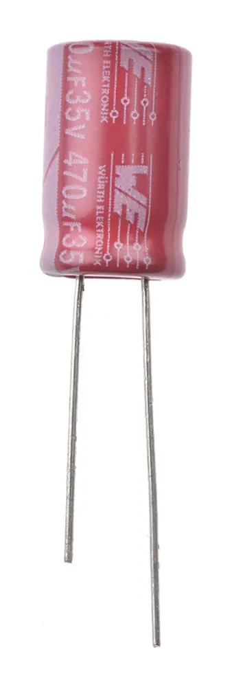 Condensador electrolítico Wurth Elektronik serie WCAP-ATG5, 470μF, ±20%, 35V dc, Radial, Orificio pasante, 10 (Dia.) x ...