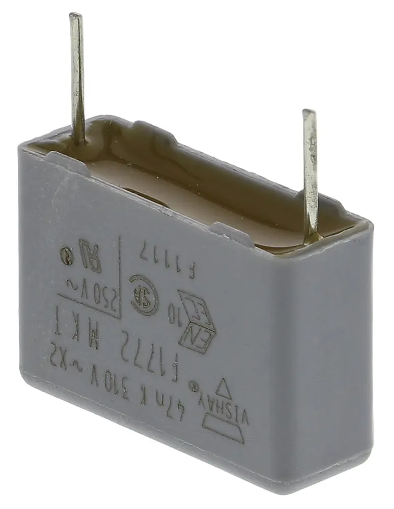 Condensador de película Vishay, 47nF, ±10%, 310V ac, Montaje en orificio pasante | F17723472000