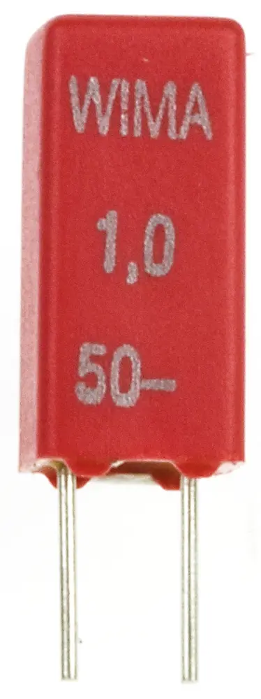 Condensador de película WIMA, 1μF, ±20%, 30 V ac, 50 V dc, Montaje en orificio pasante | MKS02/1.0/50/20