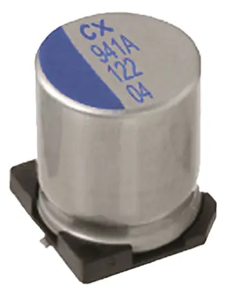 Condensador de polímero Nichicon CX, 150μF ±20%, 20V dc, Montaje en Superficie, paso 3.2mm, dim. 8 (Dia) x 11.9mm | PCX...