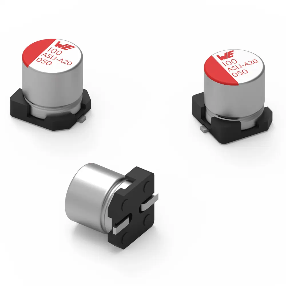 Condensador de polímero de aluminio Wurth Elektronik, 100μF, 80V dc, Montaje en Superficie, encapsulado Can | 8.65082E+11