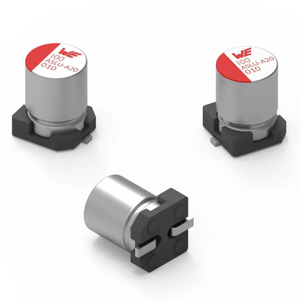 Condensador de polímero de aluminio Wurth Elektronik, 22μF, 63V dc, Montaje en Superficie, encapsulado Can | 8.65091E+11