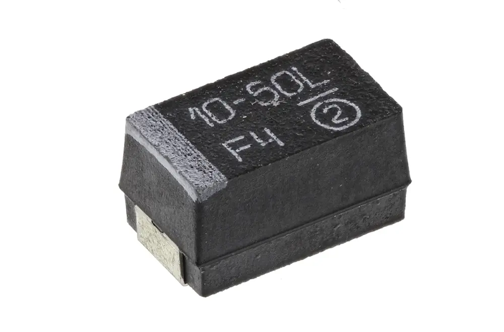 Condensador de tántalo Vishay TR3E106M050C0300, 10μF, ±20%, 50V dc, Montaje en Superficie, Encapsulado 7343-43, ESR