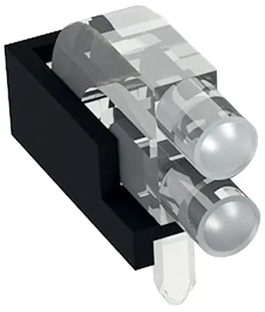 Guí de luz LED Mentor GmbH de 2 vías, long. 11.85mm, mont. en PCB | 1296.2012