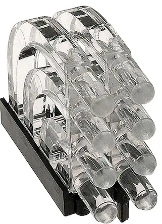 Guí de luz LED Mentor GmbH de 8 vías, long. 29.38mm, mont. en PCB | 1279.1002