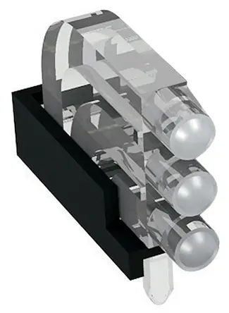 Guí de luz LED Mentor GmbH de 3 vías, long. 14.45mm, mont. en PCB | 1296.2013