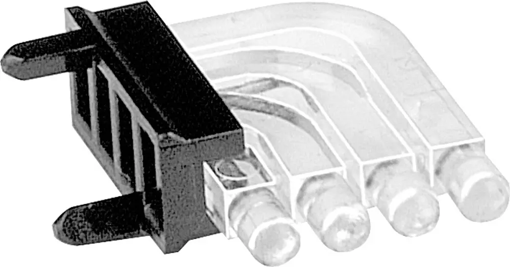 Guí de luz LED Mentor GmbH de 4 vías, long. 15.7mm, mont. en PCB | 1296.1004