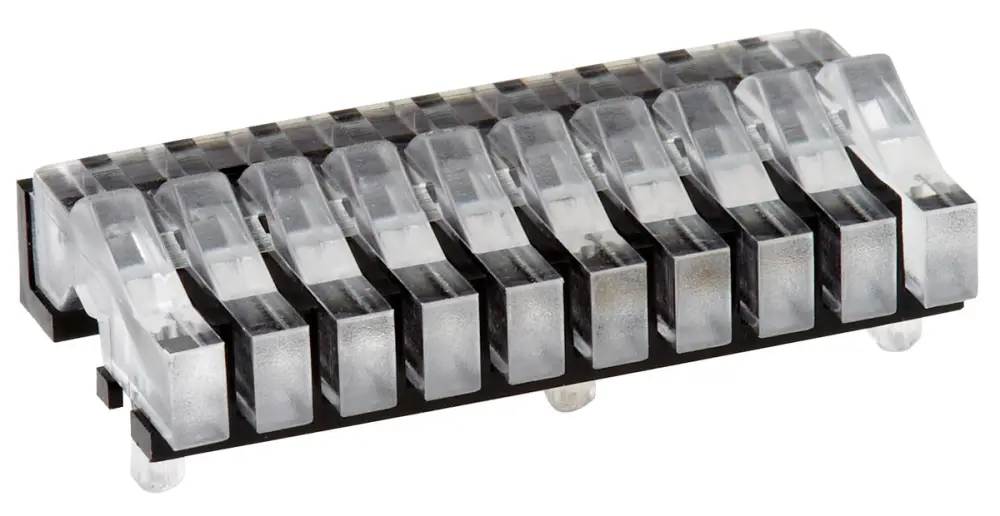 Guí de luz LED Mentor GmbH de 10 vías, long. 12.9mm, mont. en PCB | 1278.101