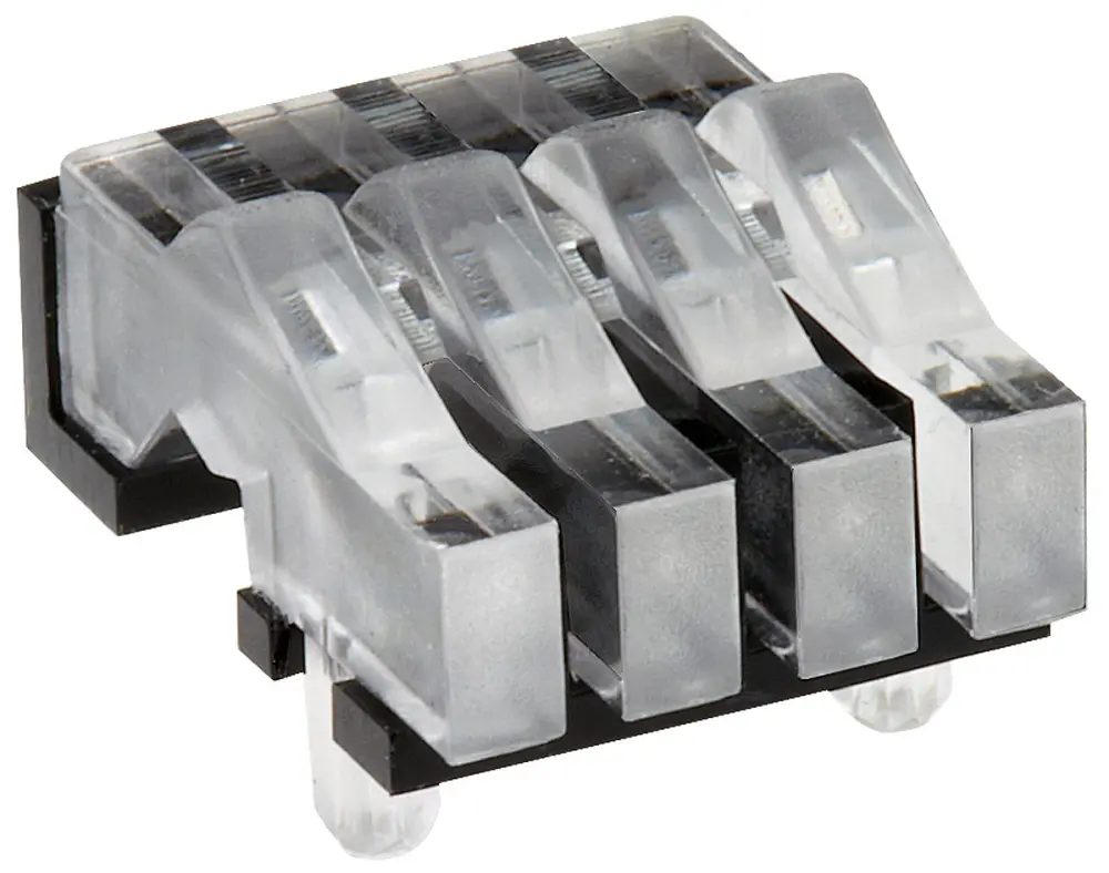 Guí de luz LED Mentor GmbH de 4 vías, long. 12.9mm, mont. en PCB | 1278.1004