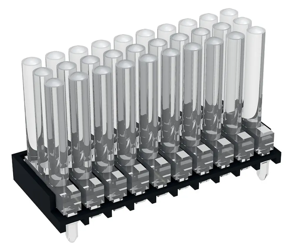 Guí de luz LED Mentor GmbH de 30 vías, long. 30mm, mont. en PCB | 1296.7203