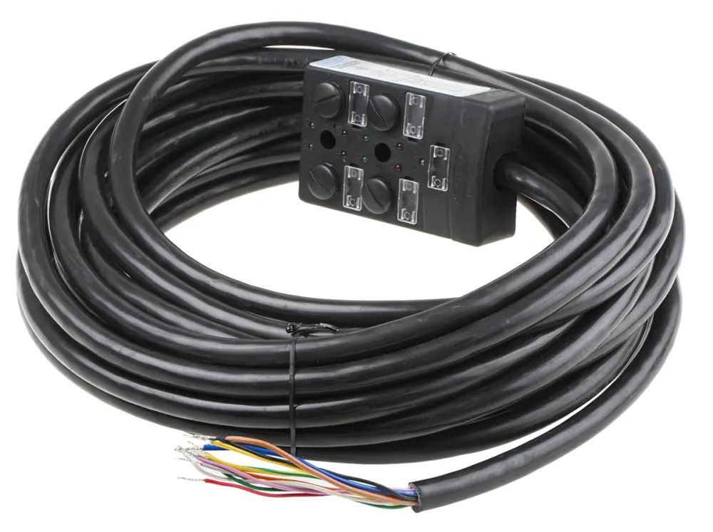 Caja de distribución , 4 puertos M12, 24V dc