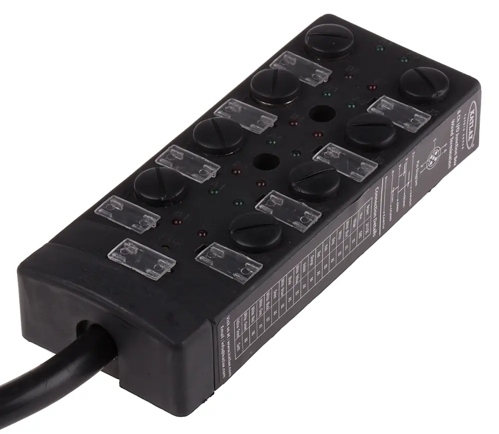 Caja de distribución , 8 puertos M12, 24V dc