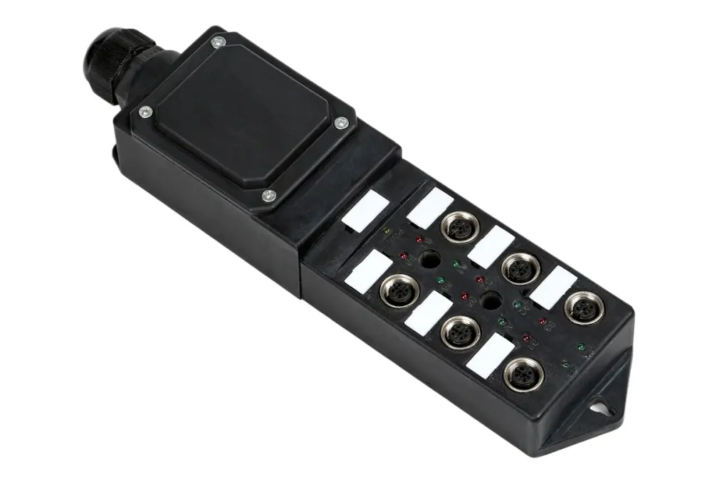 Caja de distribución , 6 puertos M12, 24V dc