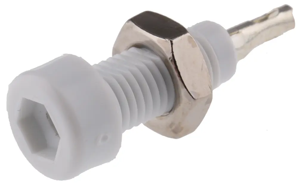 Conector hembra para pruebas Hembra, 10A, Contacto Estaño, Blanco | 105-0801-001 WIMA