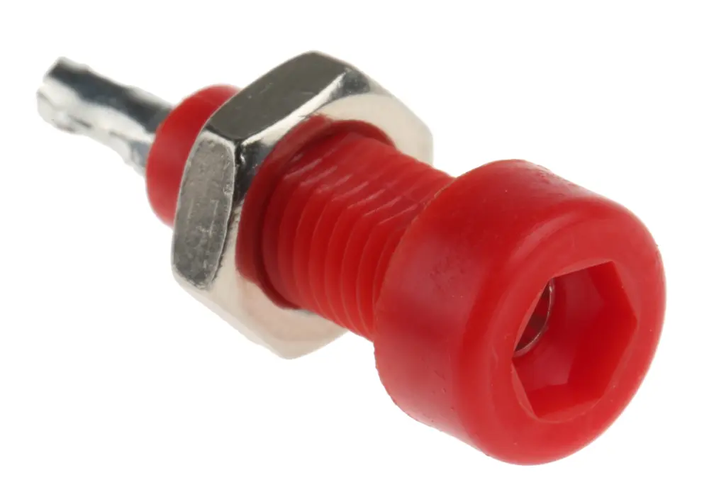 Conector hembra para pruebas Hembra, 10A, Contacto Estaño, Rojo | 105-0802-001 WIMA
