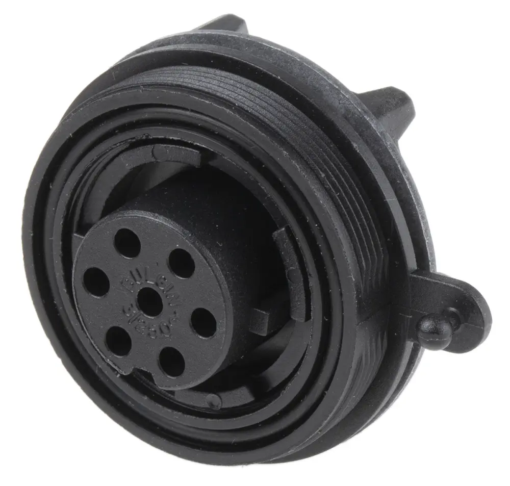 Conector circular Bulgin hembra serie Standard Buccaneer de 7 vías hembra, tamaño carcasa 38, Montaje en Panel, IP68 | P...