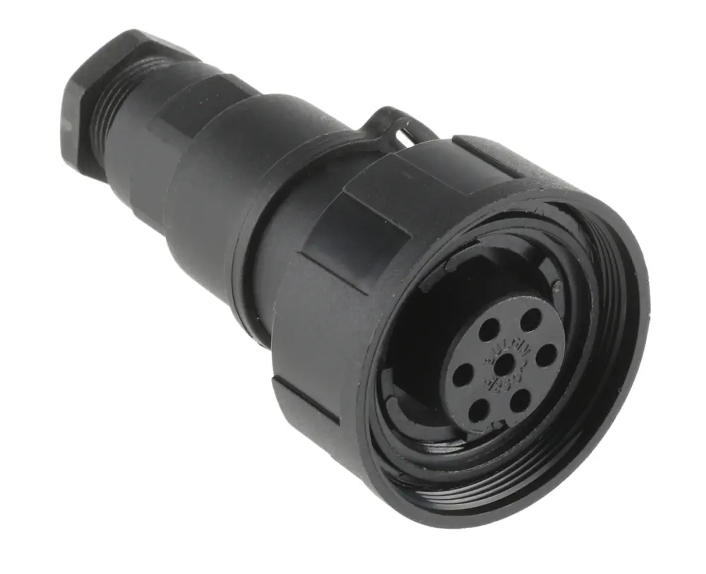 Conector circular Bulgin hembra serie Standard Buccaneer de 7 vías hembra, tamaño carcasa 38, montaje éreo, IP68 | PX07...