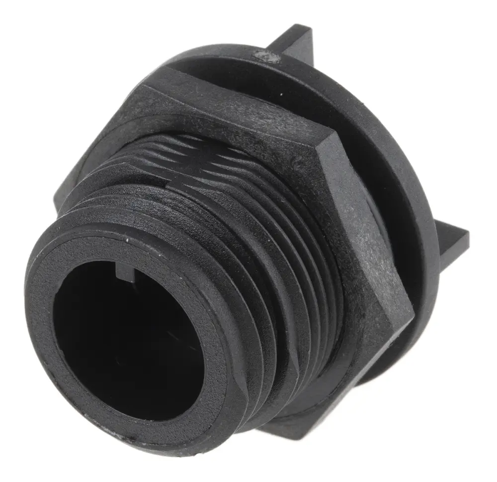 Conector circular Bulgin macho serie Buccaneer 400 de 6 vías macho, tamaño carcasa 19, Montaje trasero, IP68 | PX0413/06P