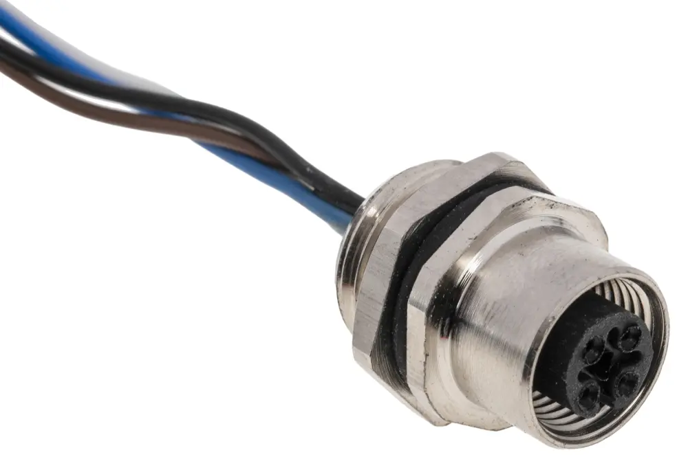 Conector circular hembra de 4 vías hembra, Montaje en Panel, IP67