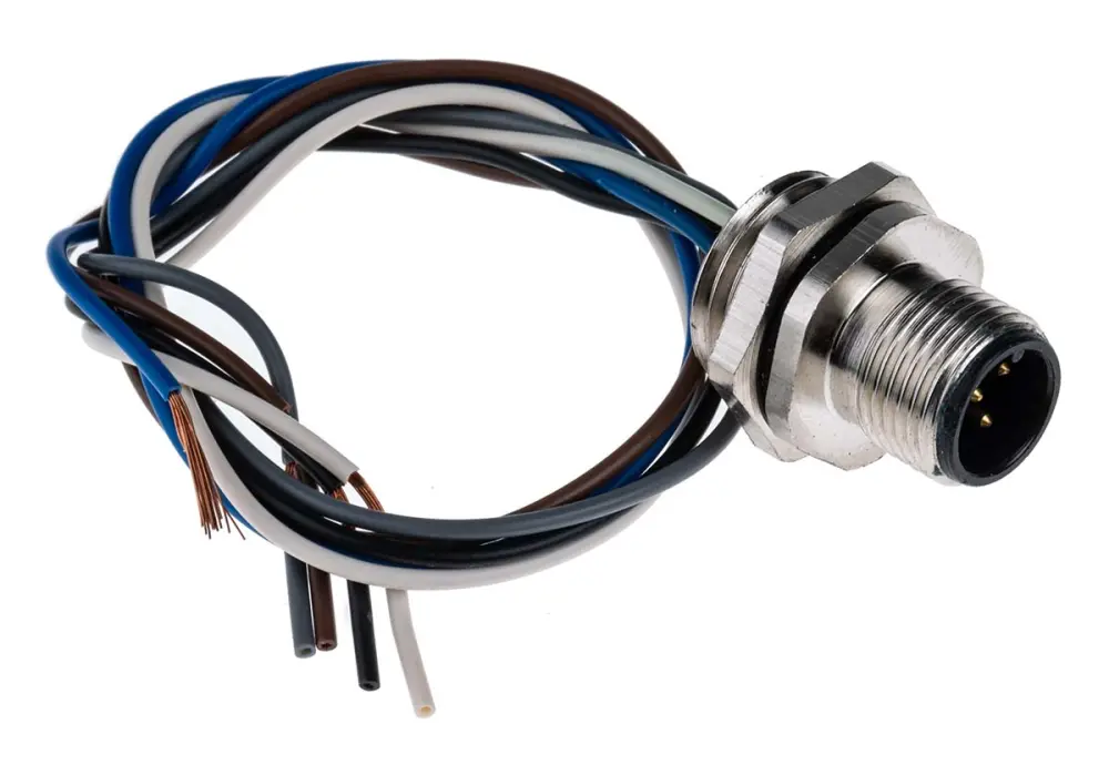 Conector circular macho de 5 vías macho, Montaje en Panel, IP67