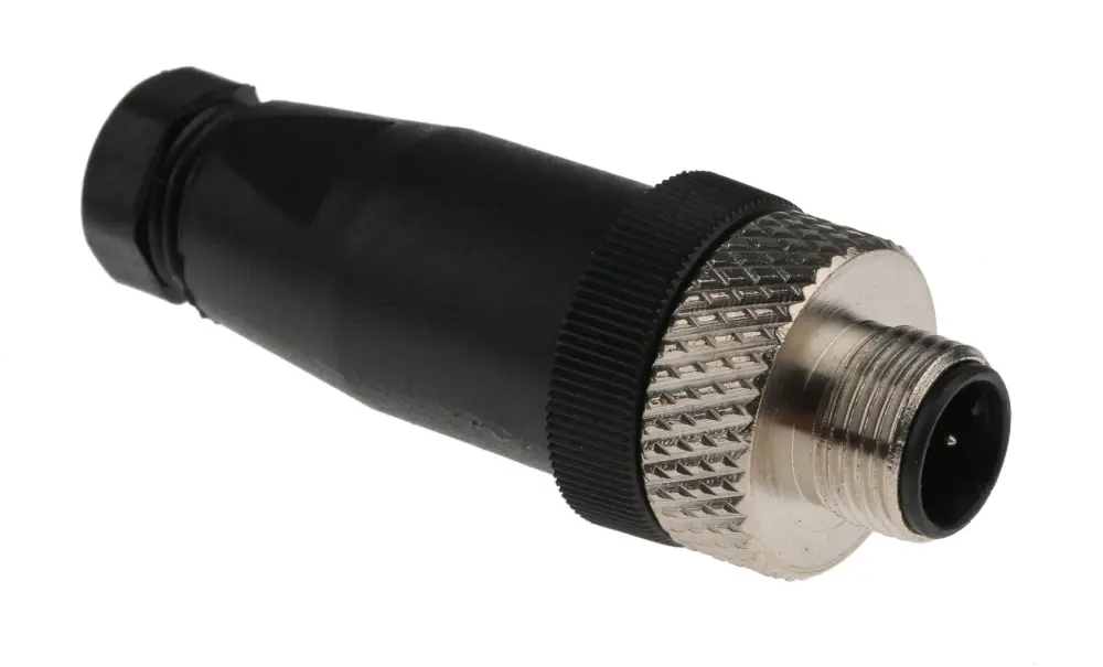 Conector circular macho de 5 vías macho, montaje éreo, IP67