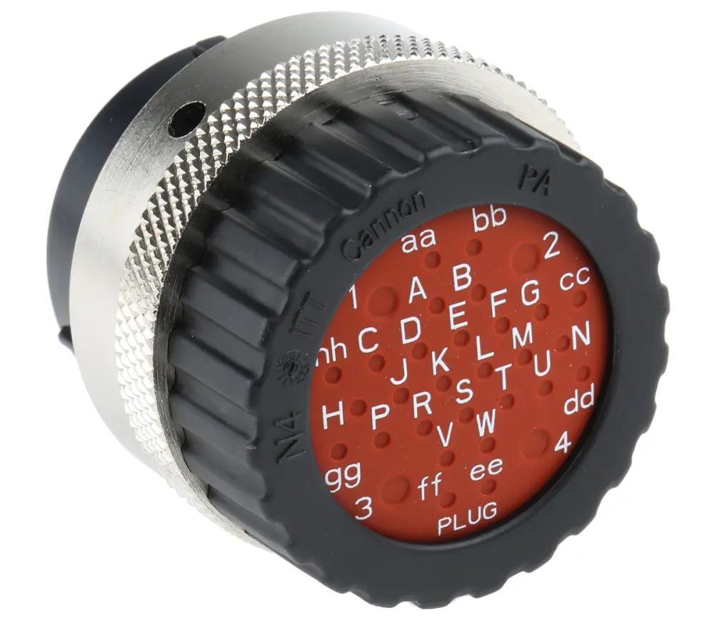 Conector circular ITT Cannon macho serie Trident Neptune de 32 vías macho, montaje éreo, IP67 | TN6S24-0428P1L / 192900-...