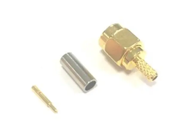 Conector coaxial , Macho, Recto, Impedancia 50Ω, Montaje de Cable, Terminación de Crimpado, 6GHz +165°C -65°C,