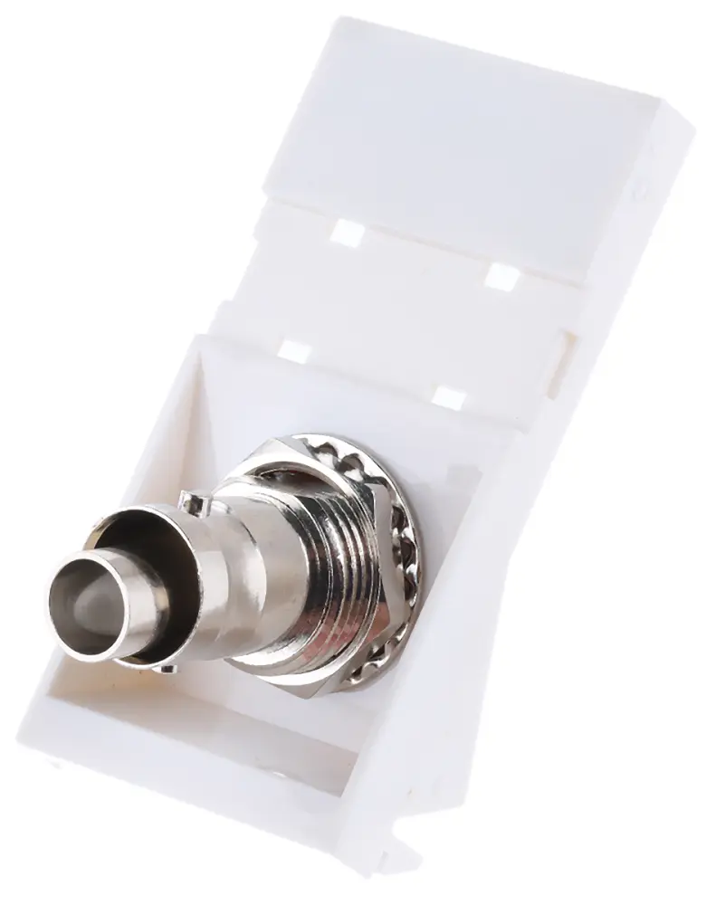 Conector coaxial MK Electric K5801 WHI, Hembra, Recto, Impedancia 50Ω, Montaje en Pared, Terminación de Crimpado, RG58