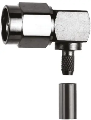 Conector coaxial Molex 73251-0212, Macho, Ángulo de 90°, Impedancia 50Ω, Montaje de Cable, Terminación de Crimpado,