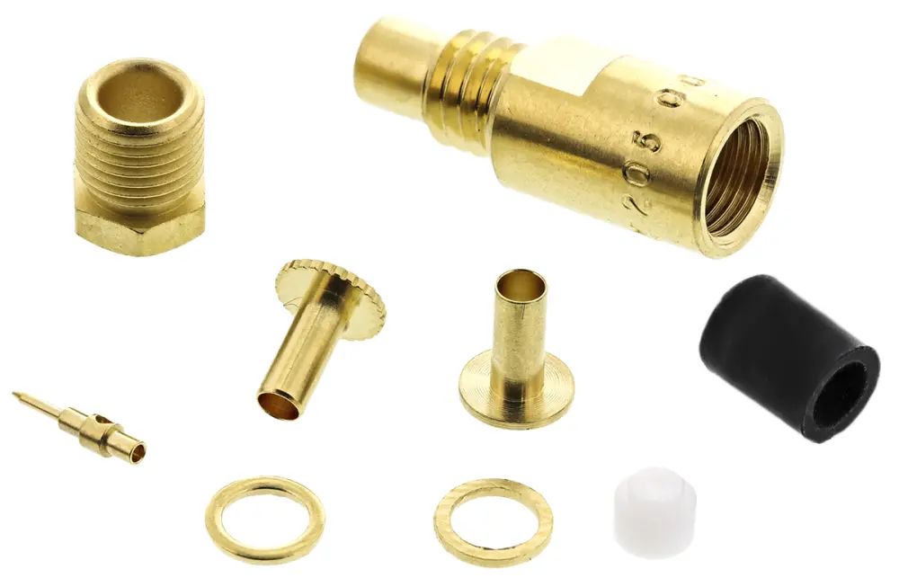 Conector coaxial Radiall R112205000, Hembra, Recto, Impedancia 50Ω, Montaje de Cable, 0 to 10GHz +100°C -55°C, RG179,