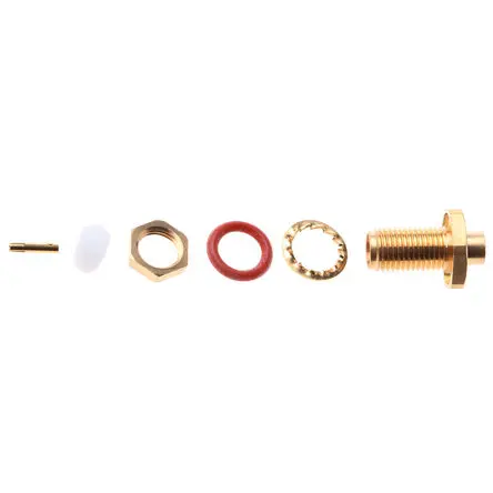 Conector coaxial Radiall R124325003W, Hembra, Recto, Impedancia 50Ω, Montaje en Panel, Terminación de Soldador, Sí, 0