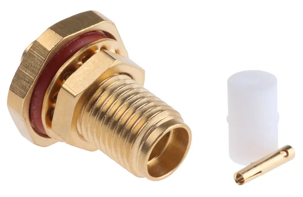 Conector coaxial Radiall R124326003W, Hembra, Recto, Impedancia 50Ω, Montaje en Panel, Terminación de Soldador, Sí, 0