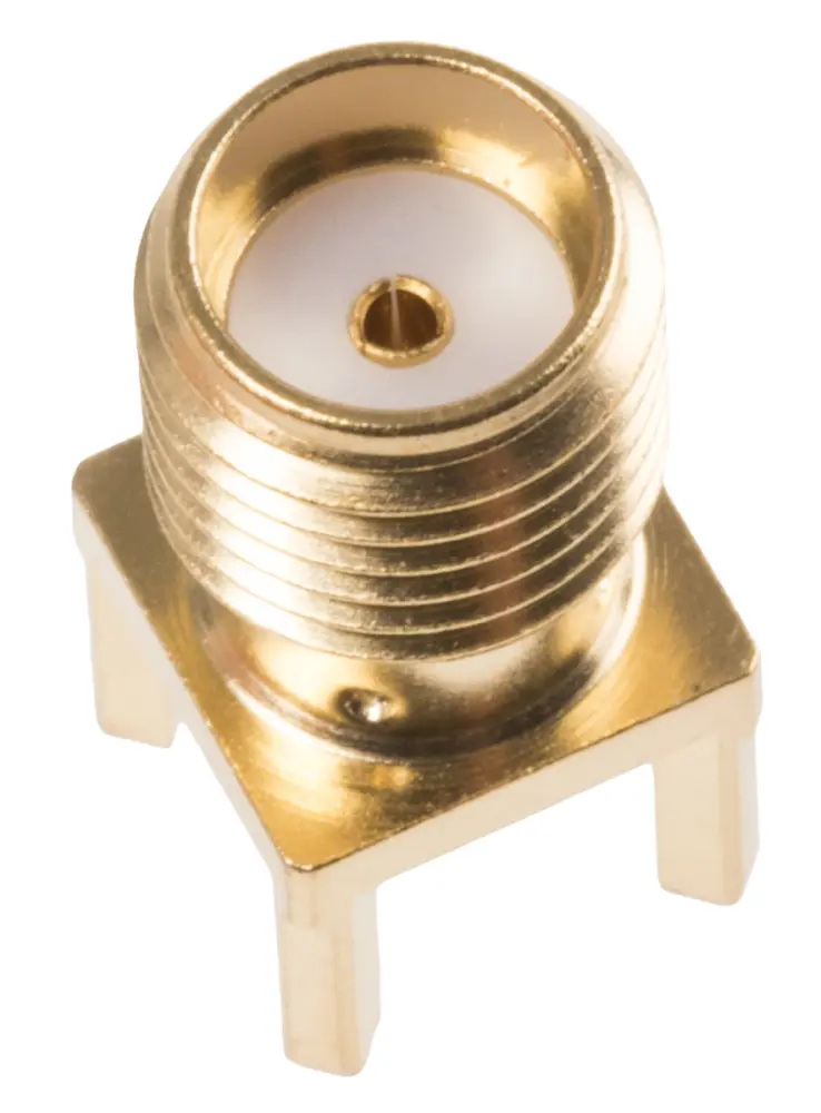 Conector coaxial Radiall R124426123W, Hembra, Recto, Impedancia 50Ω, Montaje en PCB, Terminación de Soldador, 0 to