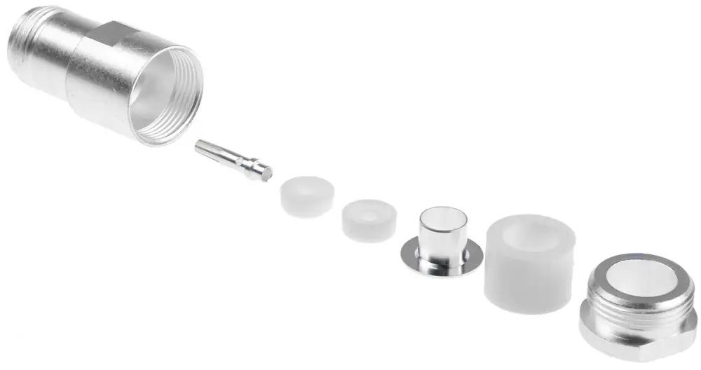 Conector coaxial TE Connectivity 1-1337406-0, Hembra, Recto, Impedancia 50Ω, Montaje de Cable, Terminación de Soldador,