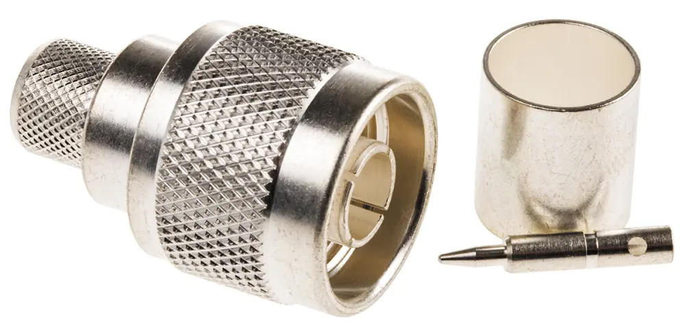 Conector coaxial TE Connectivity 1-1337415-0, Macho, Recto, Impedancia 50Ω, Montaje de Cable, Terminación de Crimpado,