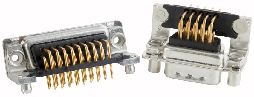 Conector D-sub CONEC, paso 2.28mm, Ángulo de 90° , Montaje en orificio pasante, Macho, con Encaje presión para PCB | 16...