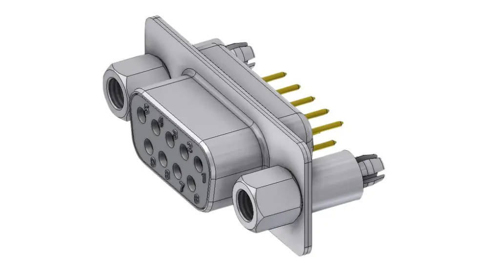 Conector D-sub Deltron Connectors, Serie DTS, paso 2.84mm, Recto, Montaje en orificio pasante, Conector hembra | DTS09SY/2...