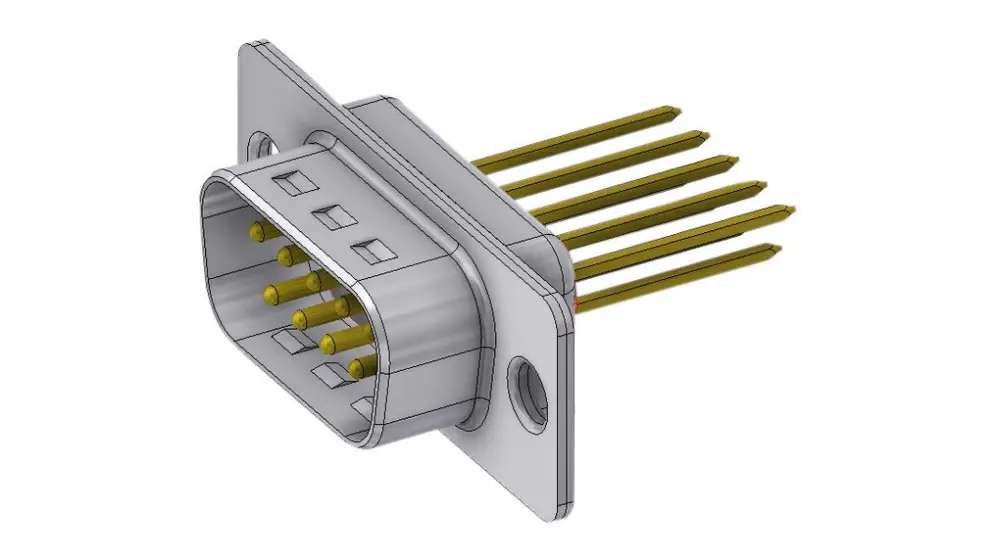 Conector D-sub Deltron Connectors, Serie DTS09, Recto, Macho | DTS09PW3/2